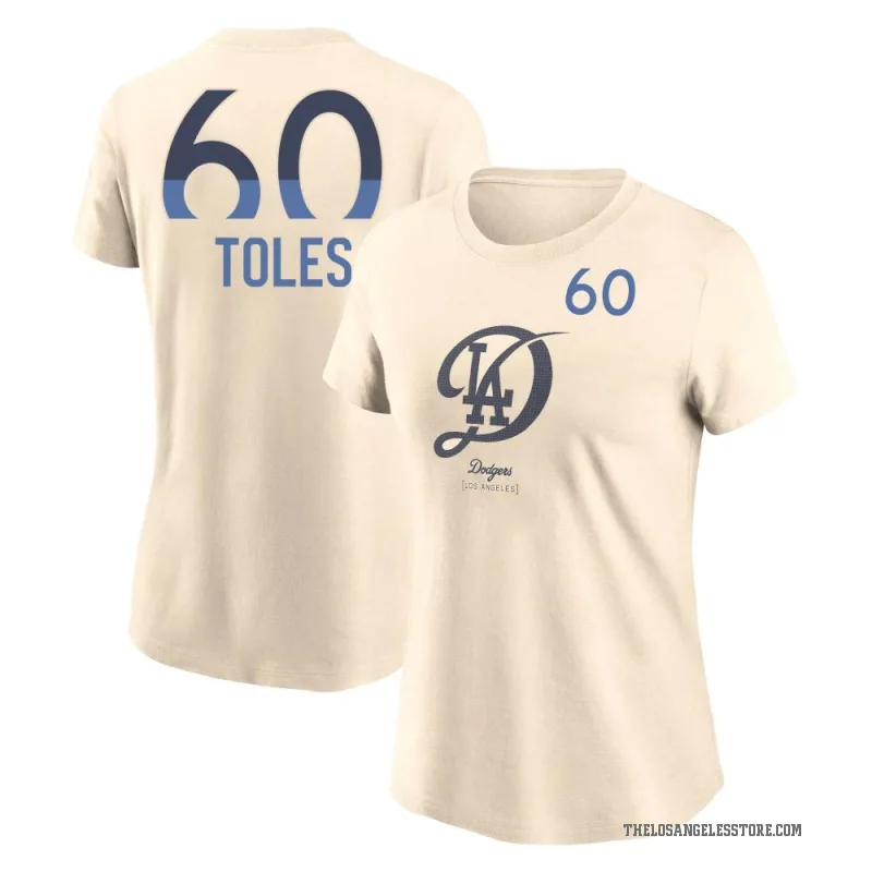 Andrew Toles Women's Cream Los Angeles Dodgers 2024 City Connect T-Shirt