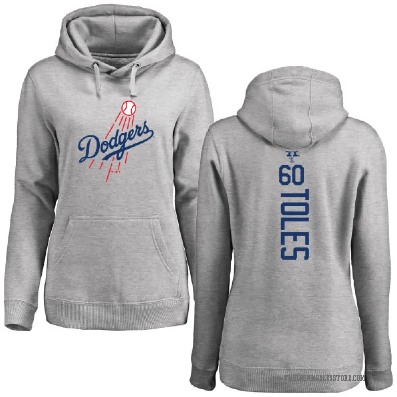 Andrew Toles Women's Los Angeles Dodgers Ash Backer Pullover Hoodie