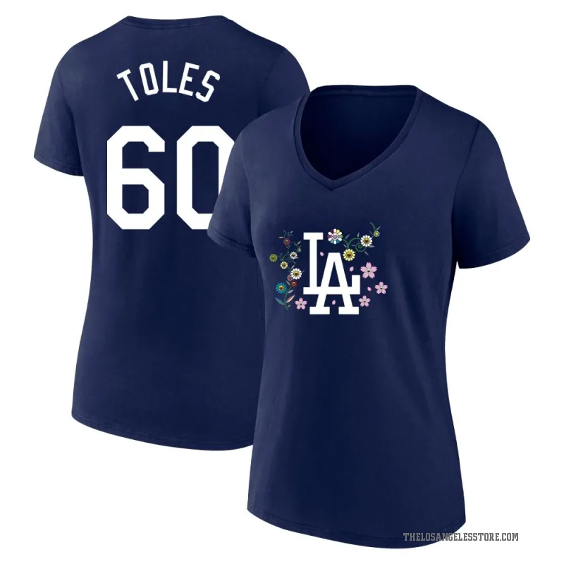 Andrew Toles Women's Navy Los Angeles Dodgers Takashi Murakami V-Neck T-Shirt