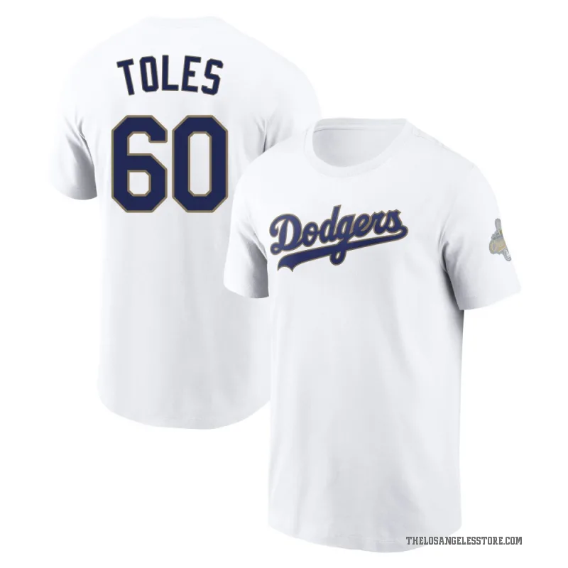 Andrew Toles Youth Gold Los Angeles Dodgers White 2026 Collection T-Shirt