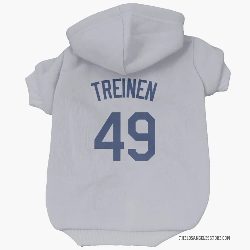 Blake Treinen  Gray Los Angeles Dodgers  Cat & Dog Pet Hoodie