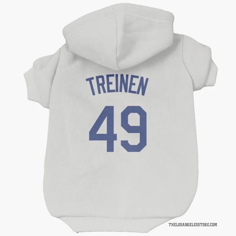 Blake Treinen  White Los Angeles Dodgers  Cat & Dog Pet Hoodie