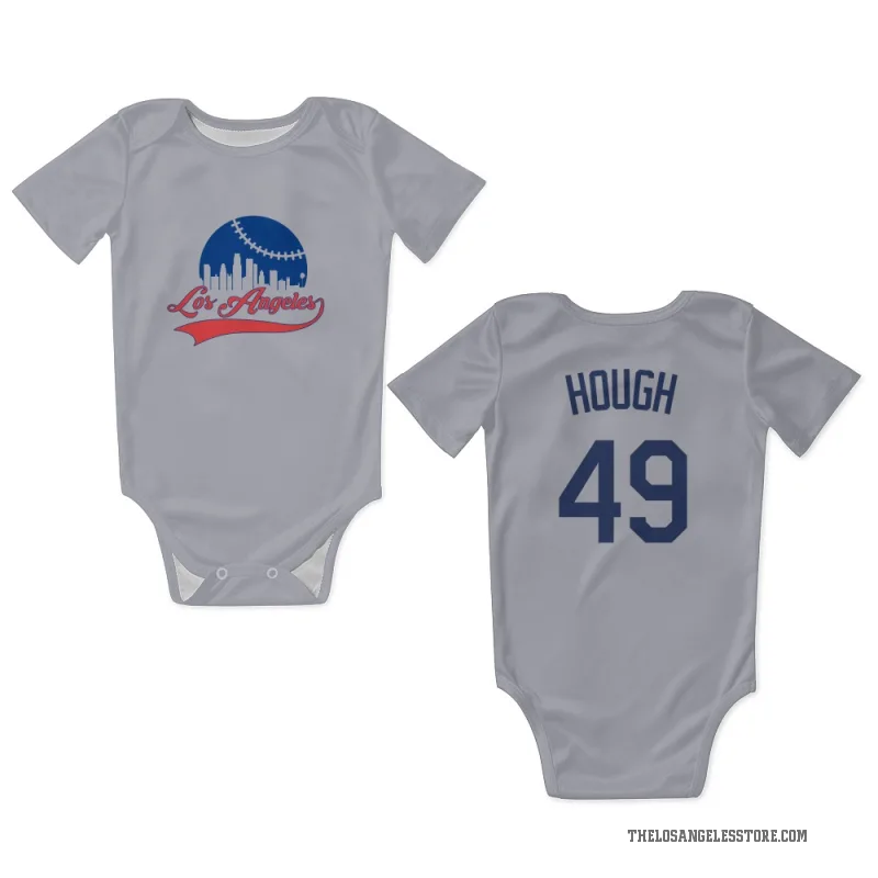 Charlie Hough  Gray Los Angeles Dodgers  Newborn & Infant Bodysuit