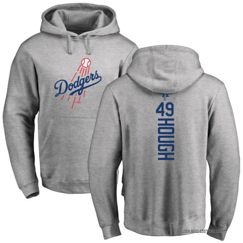 Charlie Hough Men's Los Angeles Dodgers Ash Backer Pullover Hoodie