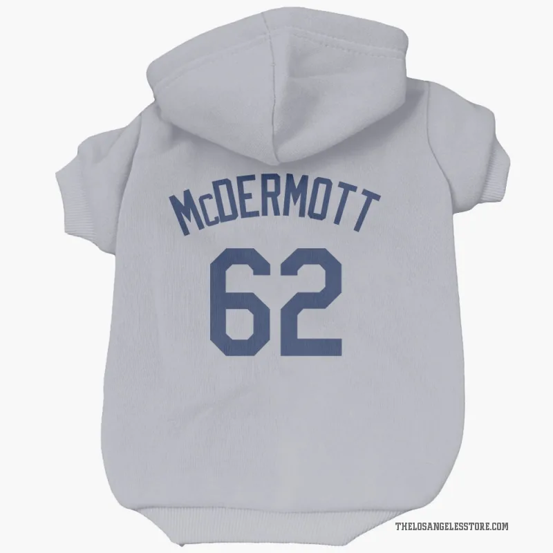 Chayce McDermott  Gray Los Angeles Dodgers  Cat & Dog Pet Hoodie