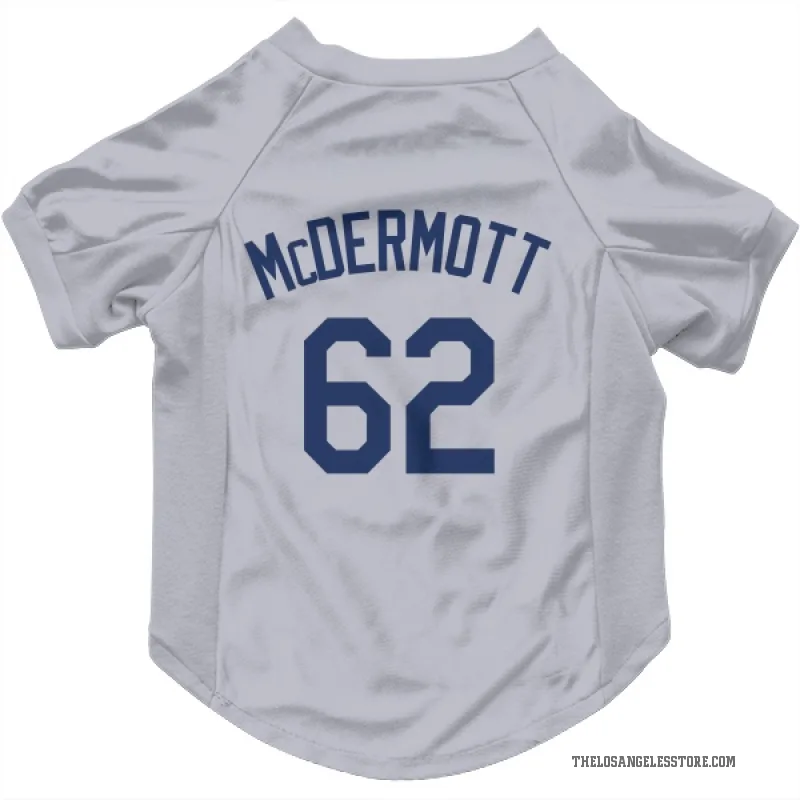 Chayce McDermott  Gray Los Angeles Dodgers  Cat & Dog Pet Jersey