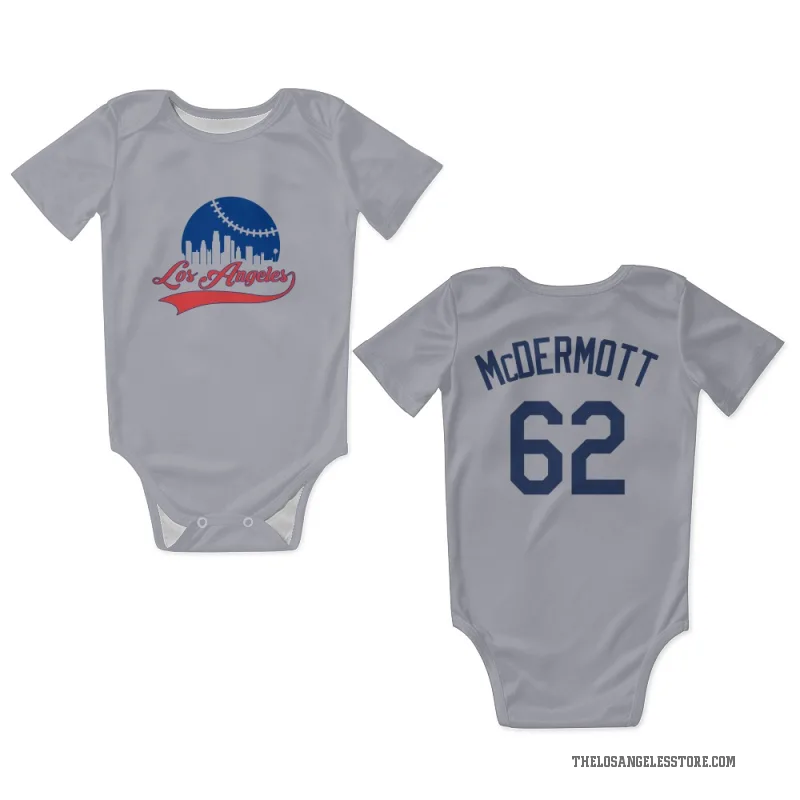 Chayce McDermott  Gray Los Angeles Dodgers  Newborn & Infant Bodysuit