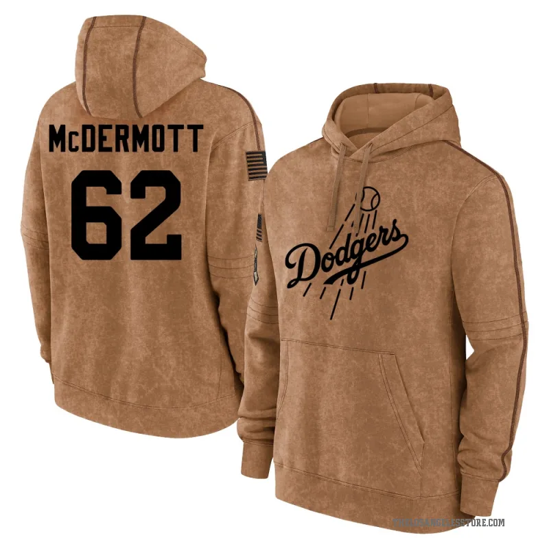 Chayce McDermott Men's Brown Los Angeles Dodgers 2023 Salute to Service Club Pullover Hoodie