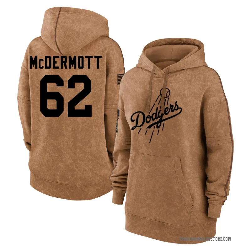 Chayce McDermott Women's Brown Los Angeles Dodgers 2023 Salute to Service Pullover Hoodie
