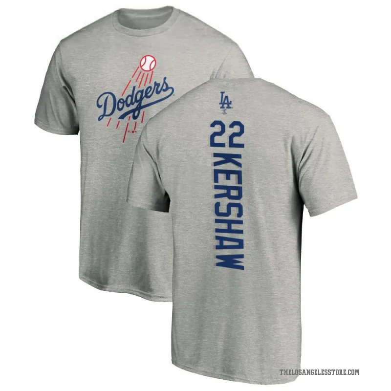 Clayton Kershaw Men's Ash Los Angeles Dodgers Backer T-Shirt -