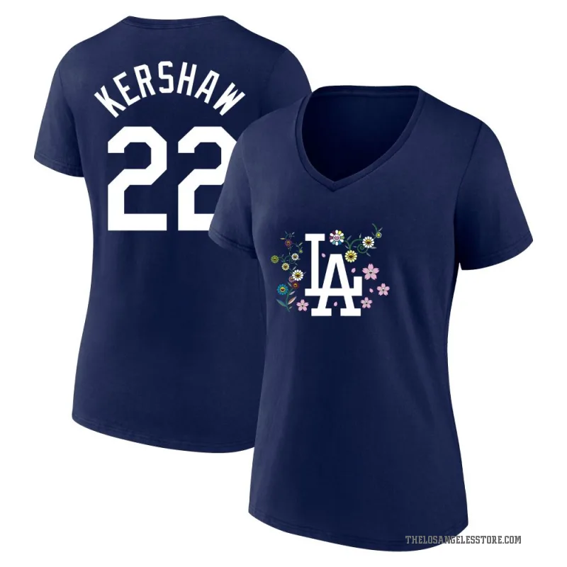 Clayton Kershaw Women's Navy Los Angeles Dodgers Takashi Murakami V-Neck T-Shirt