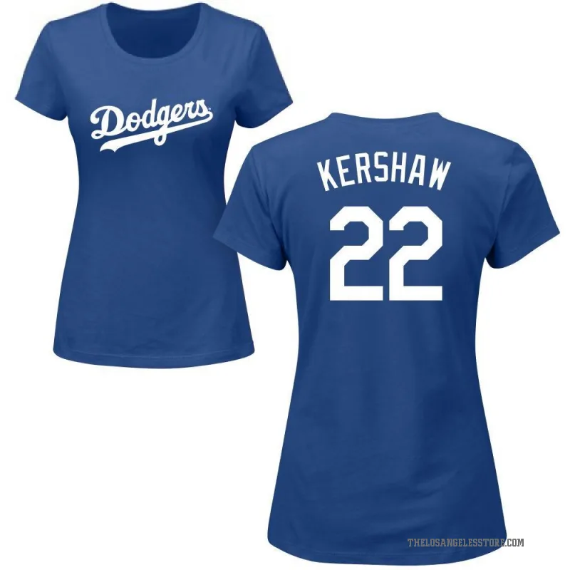 Clayton Kershaw Women's Royal Los Angeles Dodgers Roster T-Shirt -