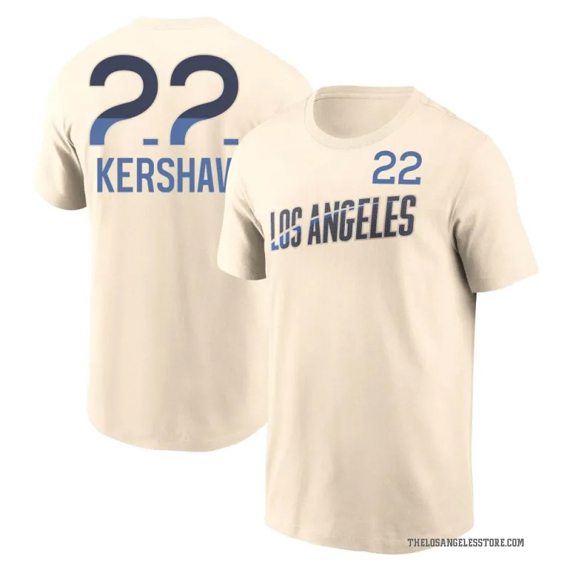 Clayton Kershaw Youth Cream Los Angeles Dodgers 2024 City Connect Fuse T-Shirt