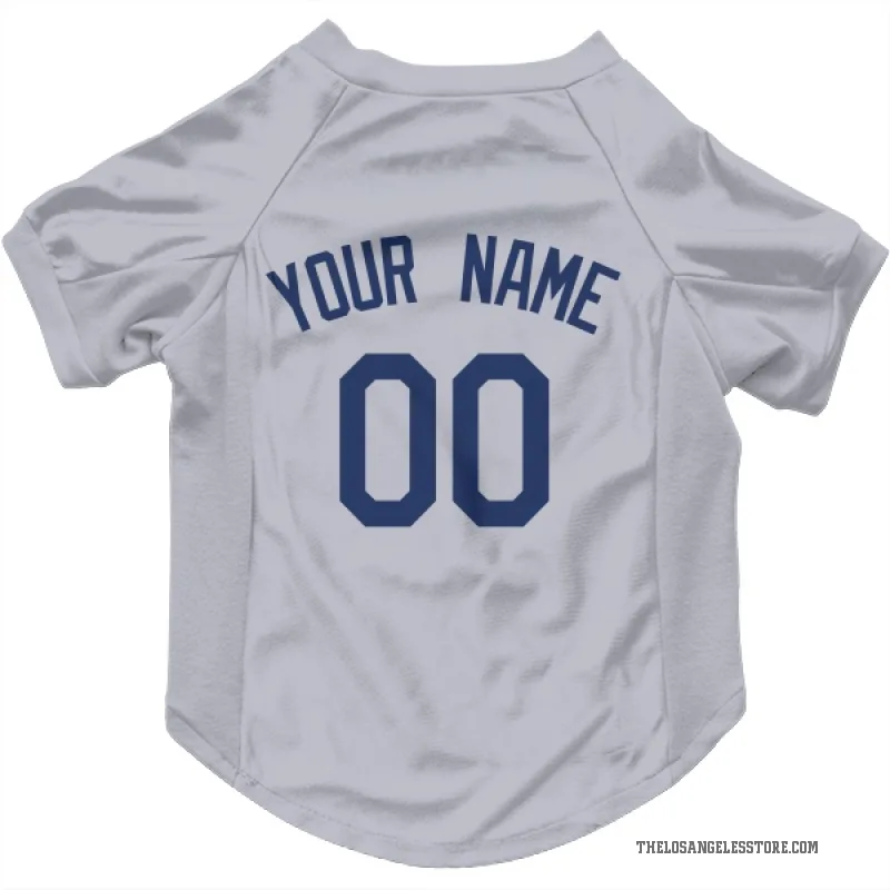 Custom  Gray Los Angeles Dodgers   Cat & Dog Pet Jersey