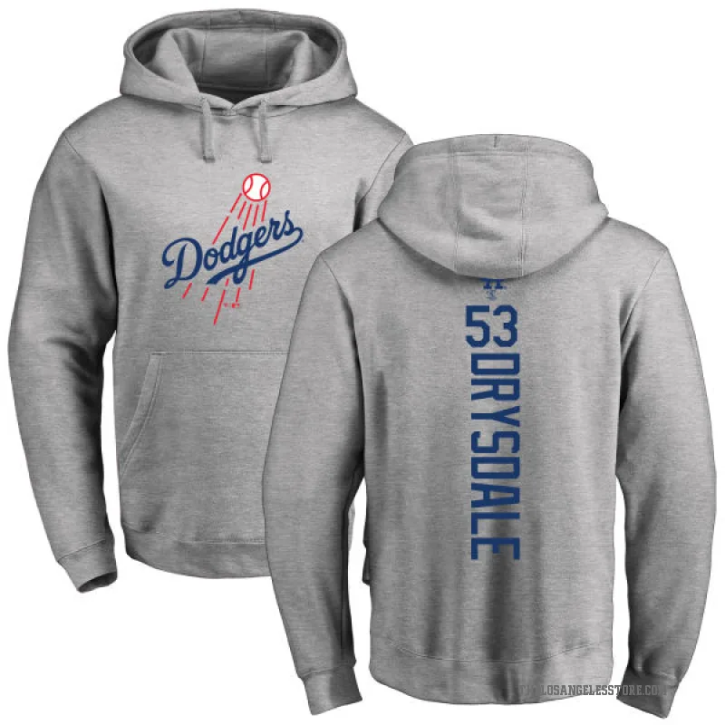 Don Drysdale Youth Los Angeles Dodgers Ash Backer Pullover Hoodie