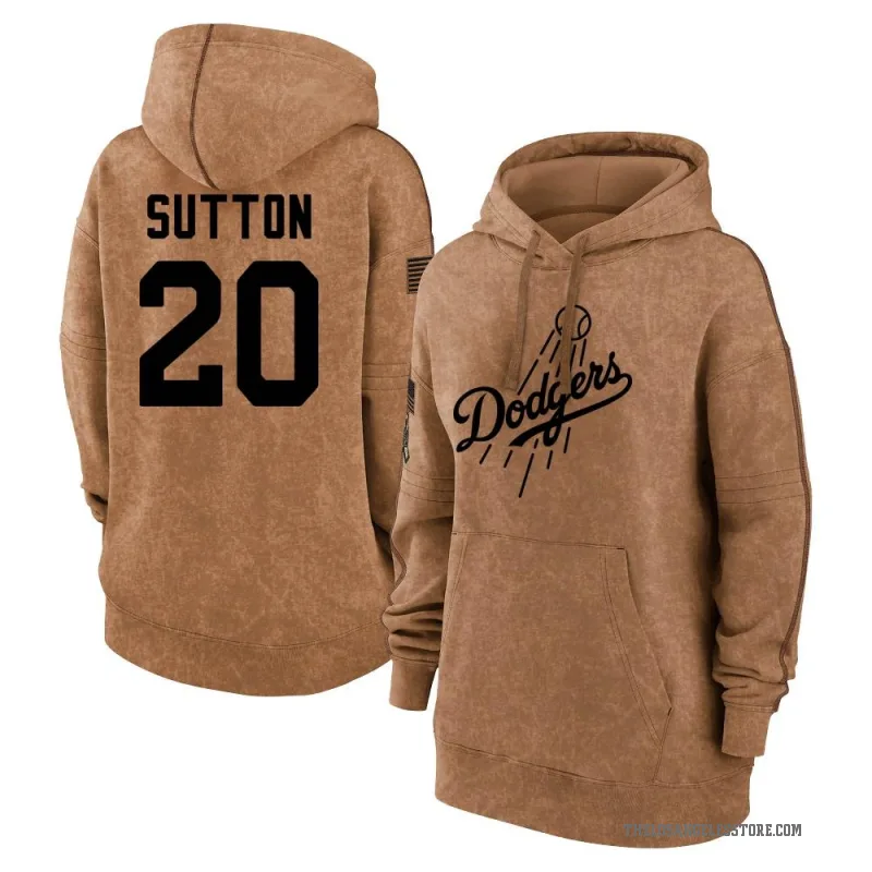 Don Sutton Women's Brown Los Angeles Dodgers 2023 Salute to Service Pullover Hoodie