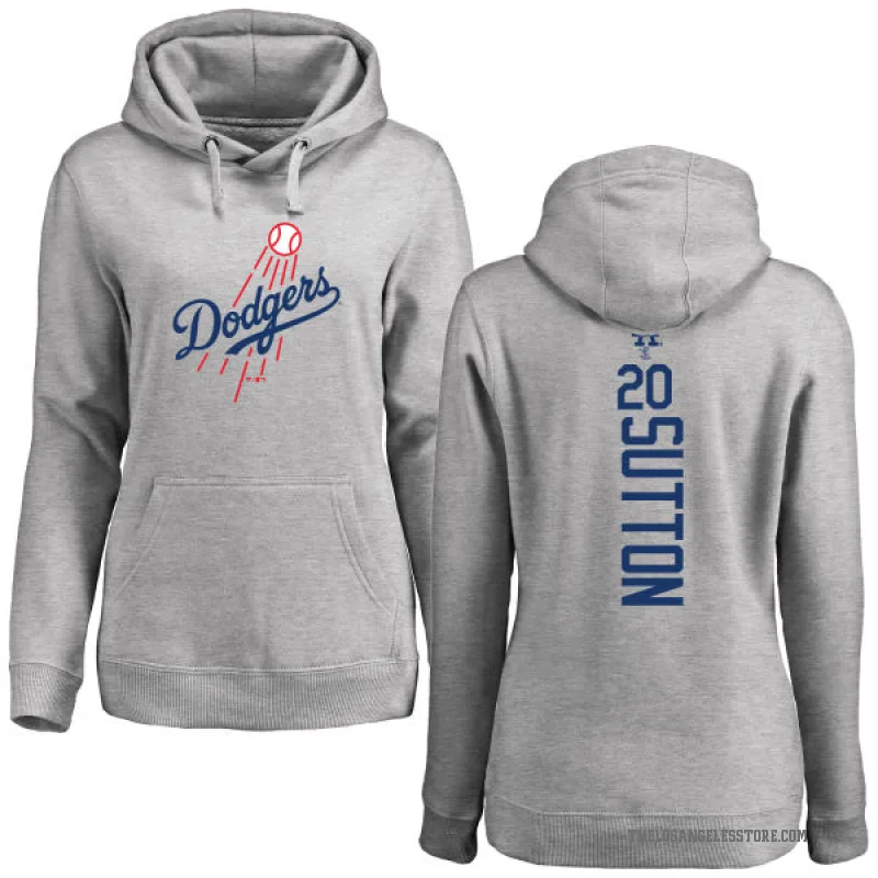 Don Sutton Women's Los Angeles Dodgers Ash Backer Pullover Hoodie