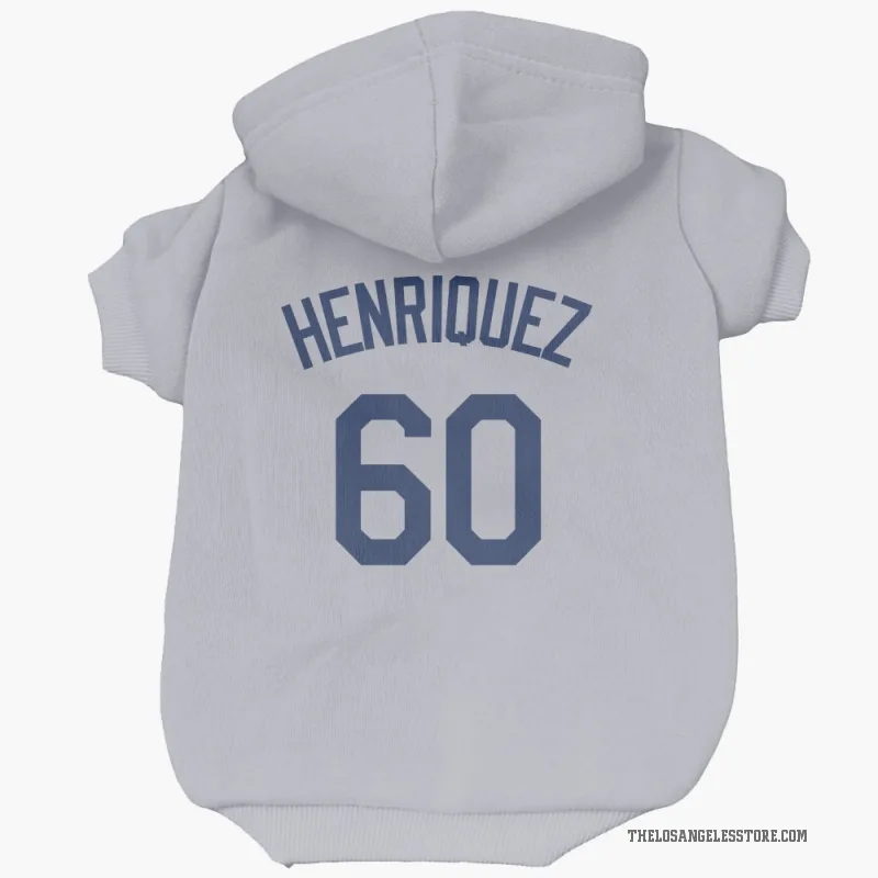 Edgardo Henriquez  Gray Los Angeles Dodgers  Cat & Dog Pet Hoodie