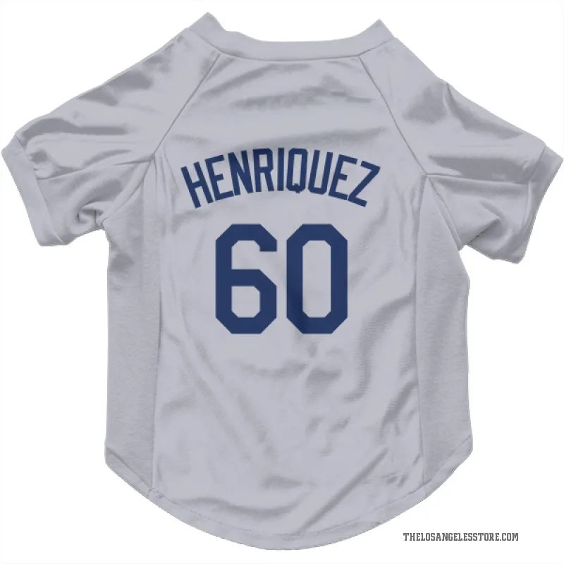Edgardo Henriquez  Gray Los Angeles Dodgers  Cat & Dog Pet Jersey