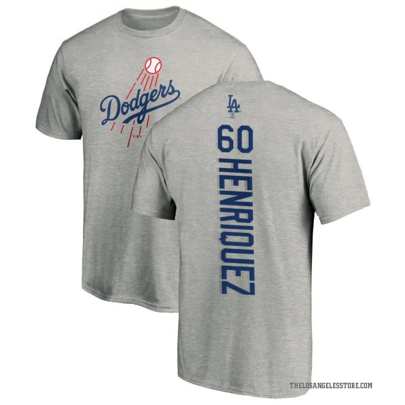 Edgardo Henriquez Men's Ash Los Angeles Dodgers Backer T-Shirt -