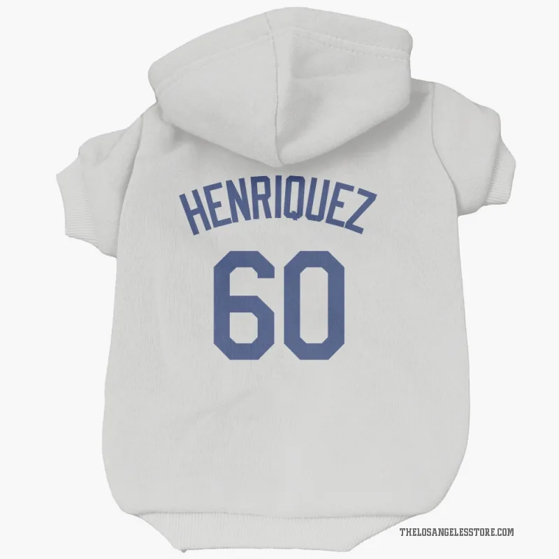 Edgardo Henriquez  White Los Angeles Dodgers  Cat & Dog Pet Hoodie