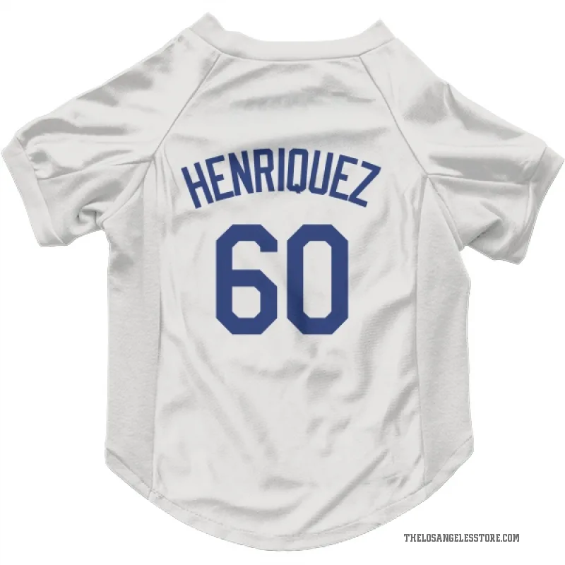 Edgardo Henriquez  White Los Angeles Dodgers  Cat & Dog Pet Jersey