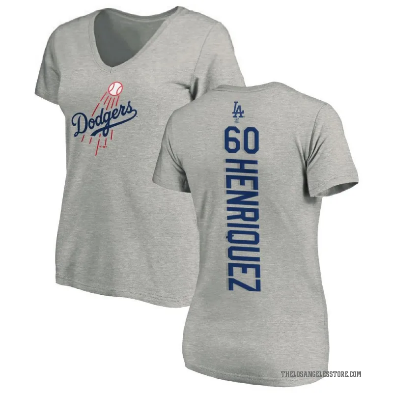 Edgardo Henriquez Women's Ash Los Angeles Dodgers Backer Slim Fit T-Shirt -