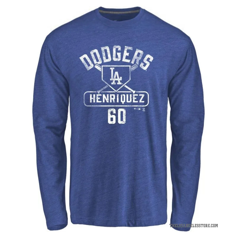 Edgardo Henriquez Youth Royal Los Angeles Dodgers Base Runner Long Sleeve T-Shirt -