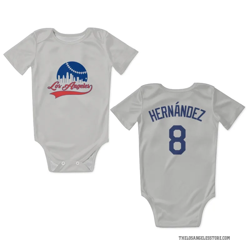 Enrique Hernandez  White Los Angeles Dodgers  Newborn & Infant Bodysuit