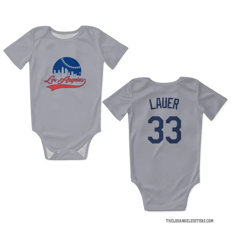 Eric Lauer  Gray Los Angeles Dodgers  Newborn & Infant Bodysuit