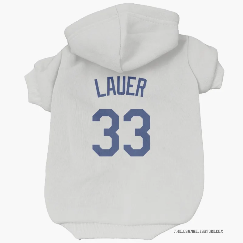 Eric Lauer  White Los Angeles Dodgers  Cat & Dog Pet Hoodie