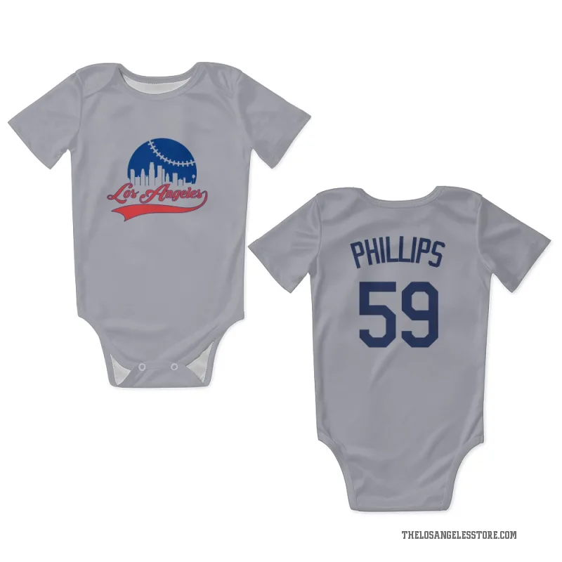 Evan Phillips  Gray Los Angeles Dodgers  Newborn & Infant Bodysuit