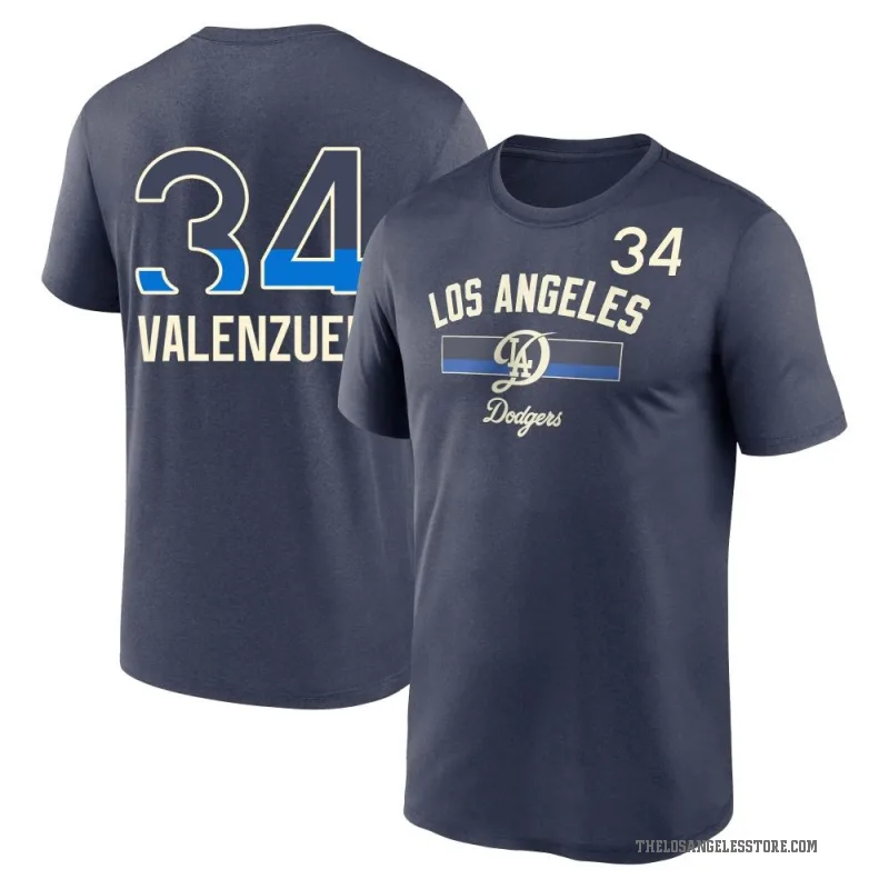 Fernando Valenzuela Men's Navy Los Angeles Dodgers 2024 City Connect Performance T-Shirt