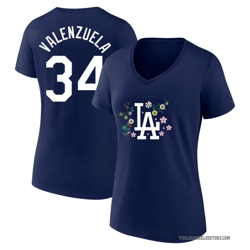 Fernando Valenzuela Women's Navy Los Angeles Dodgers Takashi Murakami V-Neck T-Shirt