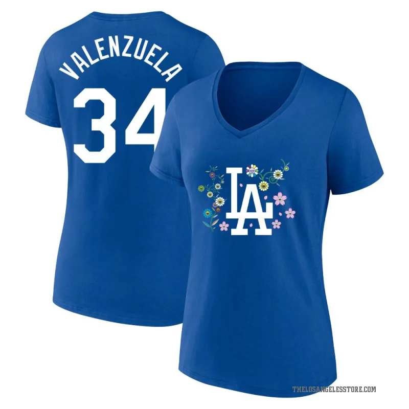 Fernando Valenzuela Women's RoyalBlue Los Angeles Dodgers Royal Blue Takashi Murakami V-Neck T-Shirt