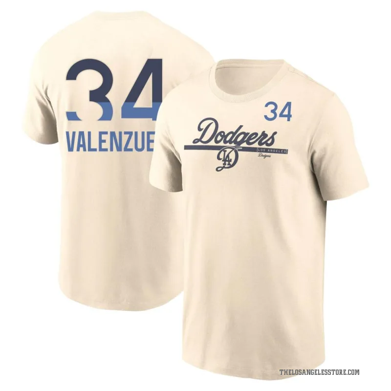 Fernando Valenzuela Youth Cream Los Angeles Dodgers 2024 City Connect Speed T-Shirt