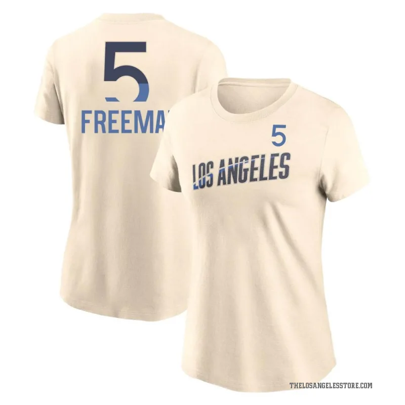Freddie Freeman Women's Cream Los Angeles Dodgers 2024 City Connect Fuse T-Shirt