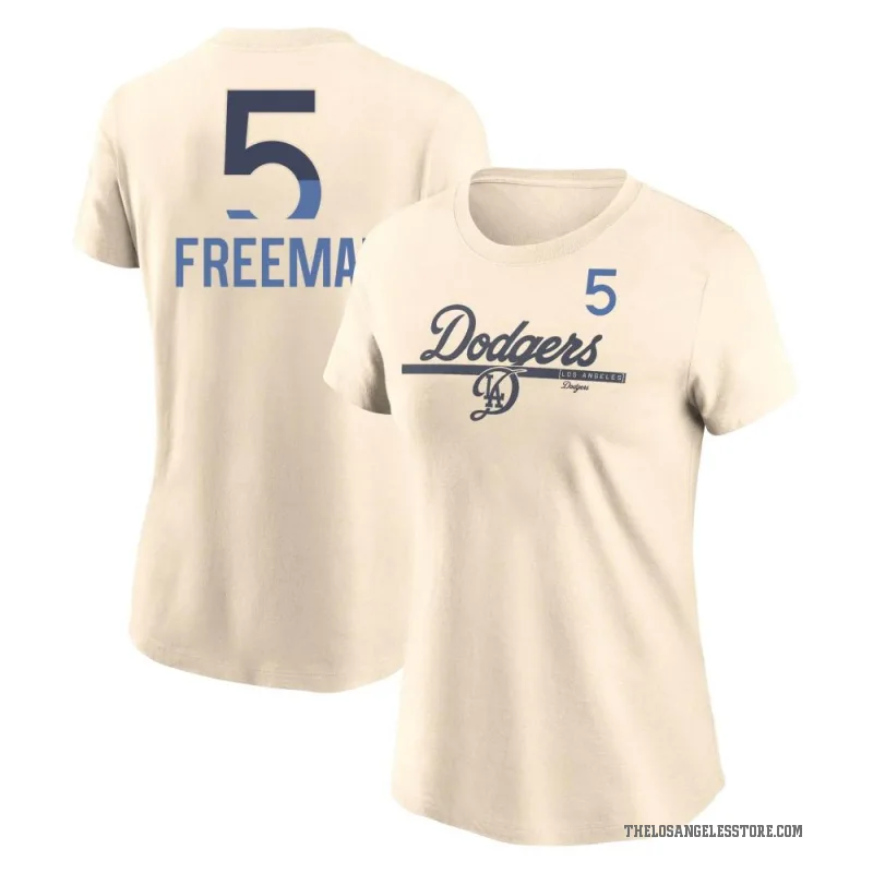 Freddie Freeman Women's Cream Los Angeles Dodgers 2024 City Connect Speed T-Shirt