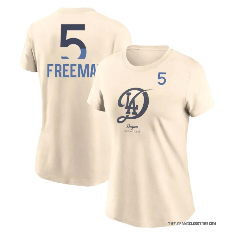 Freddie Freeman Women's Cream Los Angeles Dodgers 2024 City Connect T-Shirt