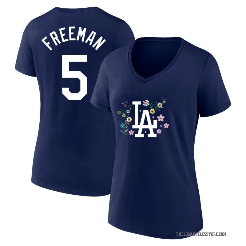 Freddie Freeman Women's Navy Los Angeles Dodgers Takashi Murakami V-Neck T-Shirt