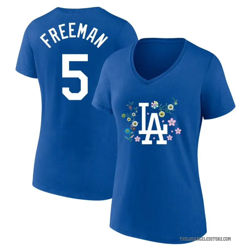 Freddie Freeman Women's RoyalBlue Los Angeles Dodgers Royal Blue Takashi Murakami V-Neck T-Shirt