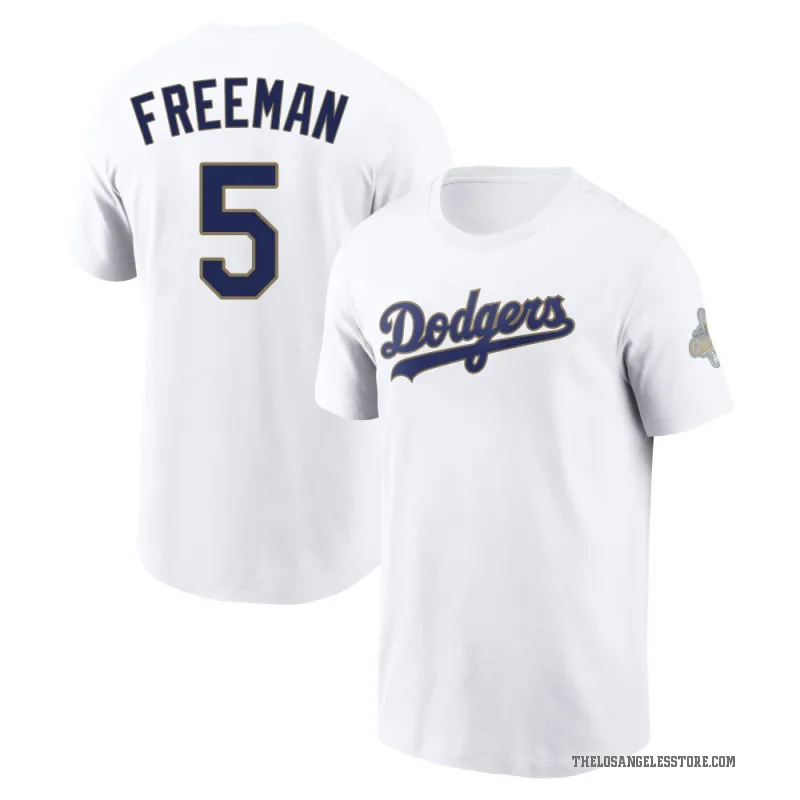 Freddie Freeman Youth Gold Los Angeles Dodgers White 2026 Collection T-Shirt