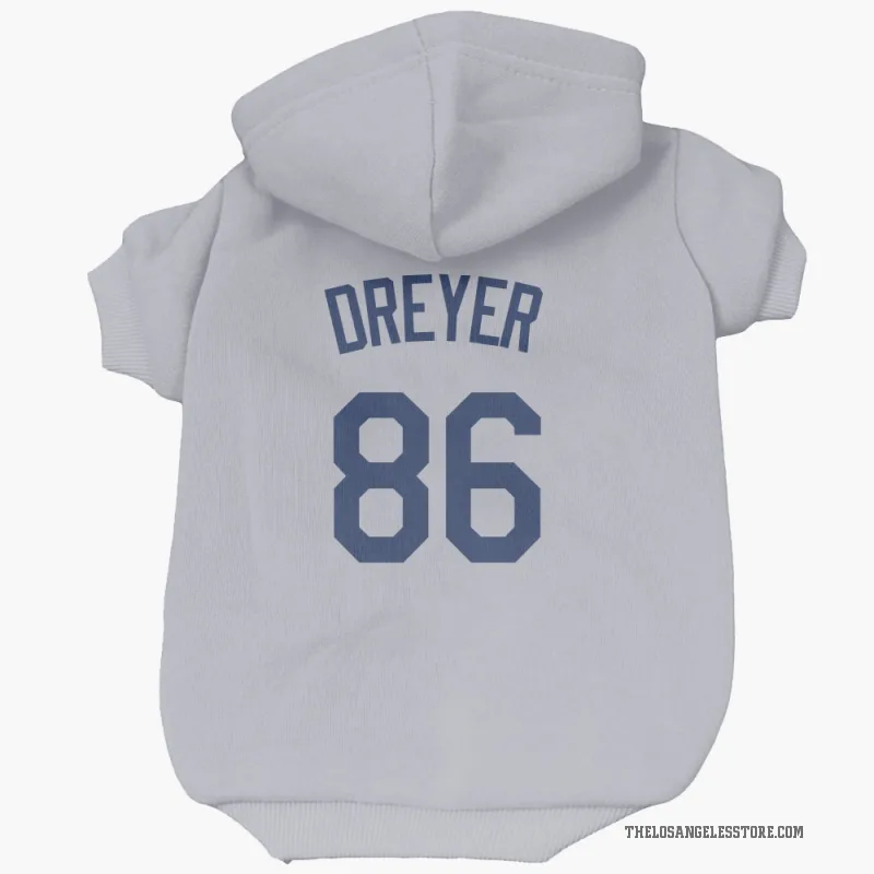 Jack Dreyer  Gray Los Angeles Dodgers  Cat & Dog Pet Hoodie