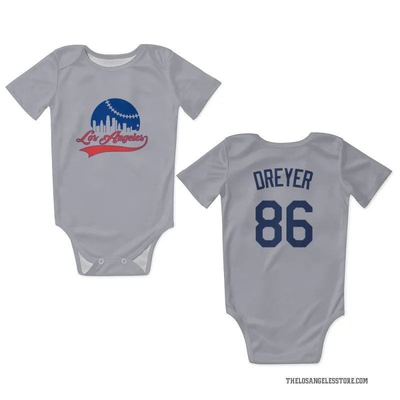 Jack Dreyer  Gray Los Angeles Dodgers  Newborn & Infant Bodysuit