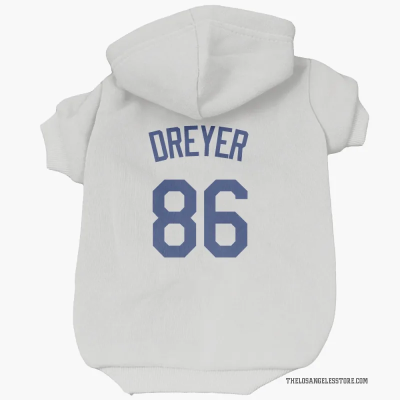 Jack Dreyer  White Los Angeles Dodgers  Cat & Dog Pet Hoodie