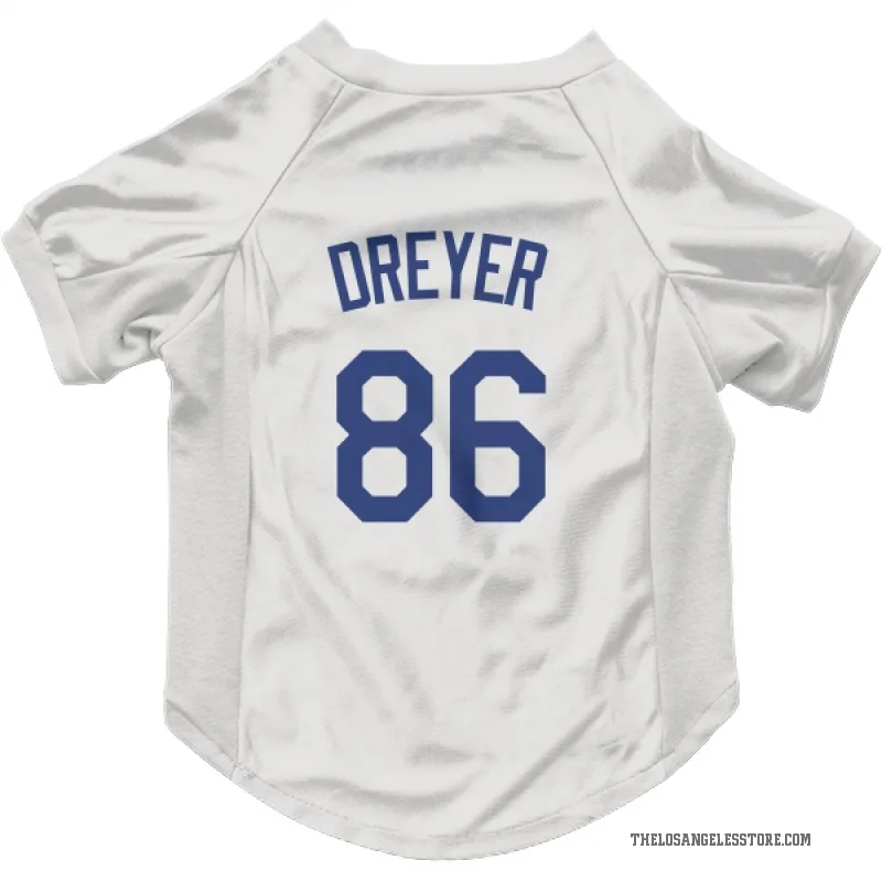 Jack Dreyer  White Los Angeles Dodgers  Cat & Dog Pet Jersey