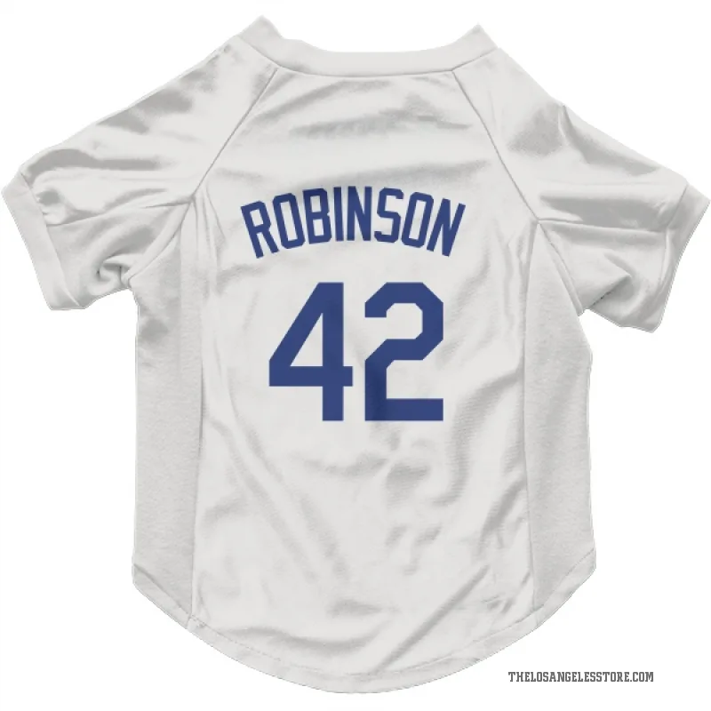 Jackie Robinson  White Los Angeles Dodgers  Cat & Dog Pet Jersey