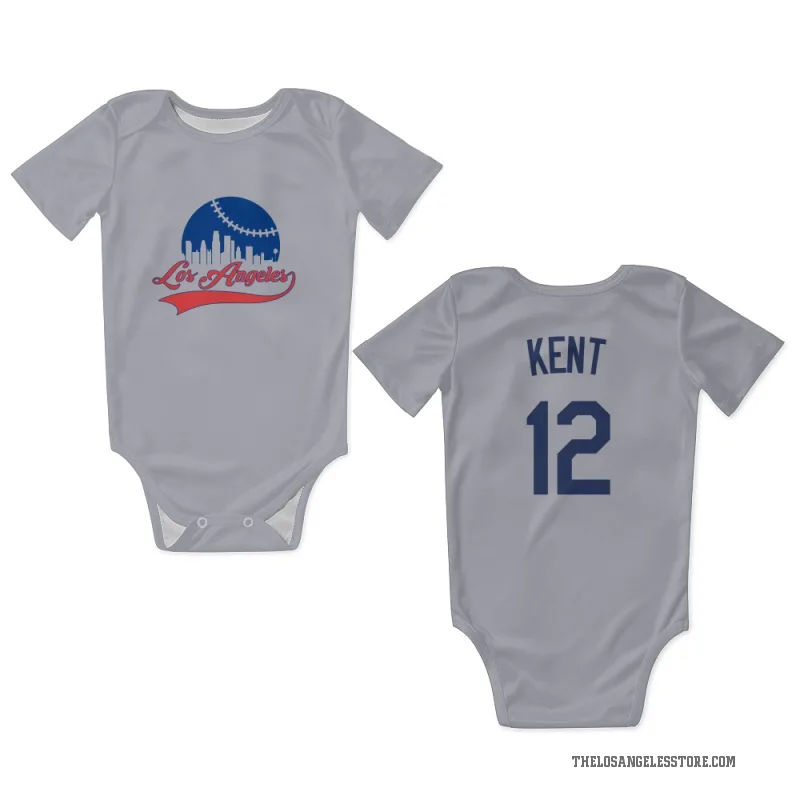 Jeff Kent  Gray Los Angeles Dodgers  Newborn & Infant Bodysuit