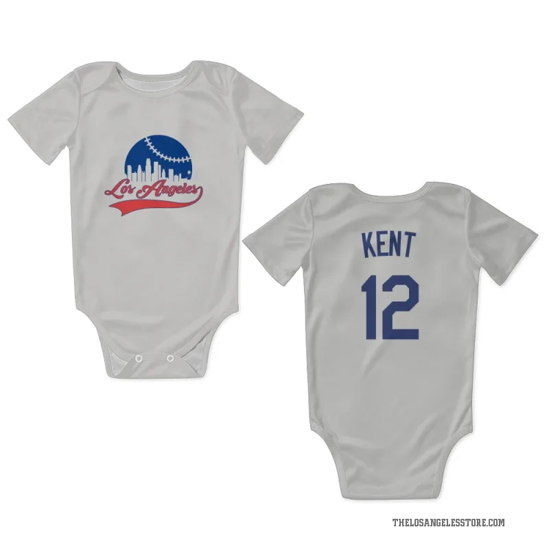 Jeff Kent  White Los Angeles Dodgers  Newborn & Infant Bodysuit