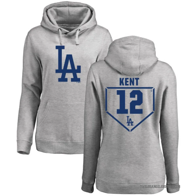 Jeff Kent Women's Gray Los Angeles Dodgers Branded RBI Pullover Hoodie - Heathered